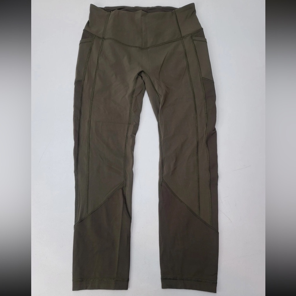 Lululemon All The Right Places Crop II 23'' Leggings Dark Olive Pockets